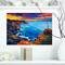 Designart - Rich Golden Sunset Over Ocean and Cliffs - Sea &#x26; Shore Painting Print on Wrapped Canvas
